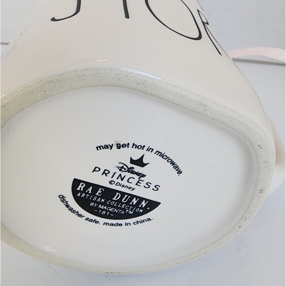 Rae Dunn Disney Ceramic Mug BELLE Princess LOVE STORY Double Sided Artesian New - Picture 5 of 9